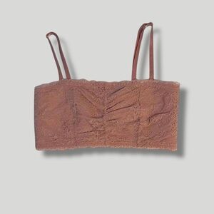 Torrid pink lace bandeau bralette crop top strapless convertible tube bra sz 0